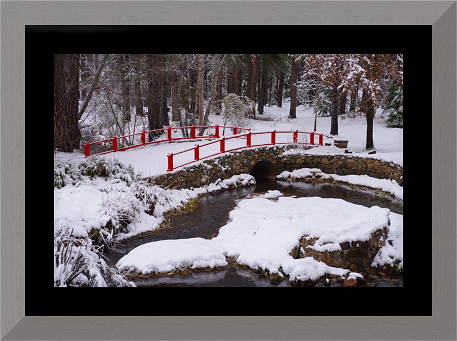 Red Bridge Picture Frame print